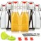 Set of 6-8.5oz Swing Top Glass Bottles - Flip Top Brewing Bottles For Kombucha, Kefir, Vanilla Extract, Beer - Airtight Caps and Leak Proof Lids, Bonus Gaskets and Funnel