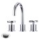2 Cross-Handle Bathroom Sink Faucets 3 Hole Deck Includes SUS304 Stainless Steel pop-up Drain with Overflow&amp; Water Supply Hose, Brass Chrome