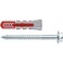 fischer Fischer-536392 Taco 10x50 T / (Brico Box Units), 536392 DUOPOWER dowels with Hexagonal Screw, Grey, 10 Count