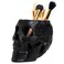 Skull Makeup Brush Holder, Pen Holder, Vanity, Desk, Office Organizer, Stationary, Decor Planter , Candy Bowl , Goth Decorations , Extra Large, Skulls Gothic Skull &amp; Bones Organizer Bathroom (Black)