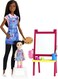 Barbie Careers Doll &amp; Playset, Art Teacher Theme with Brunette Doll, 1 Toddler Doll, Color-Change Easel &amp; Accessories