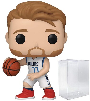Funko POP NBA: Mavericks - Luka Dončić Vinyl Figure (Bundled with Compatible Box Protector Case), Multicolor, 3.75 inches