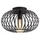 Modern Black Flush Mount Light Fixture Industrial Metal Cage Semi Flush Mount Ceiling Light for Hallway Living Room Kitchen Entryway Farmhouse