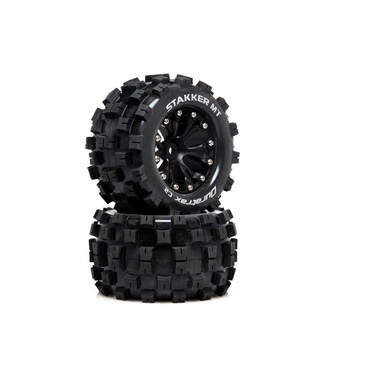 Duratrax STAKKER MT 2.8 Mounted F/R C2 0 Offset Black 2 DTXC5550