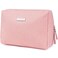 Narwey Makeup Bag Travel Cosmetic Bag Organizer Toiletry Bag Make Up Bags with Compartments for Women Girls (Large, Pink)