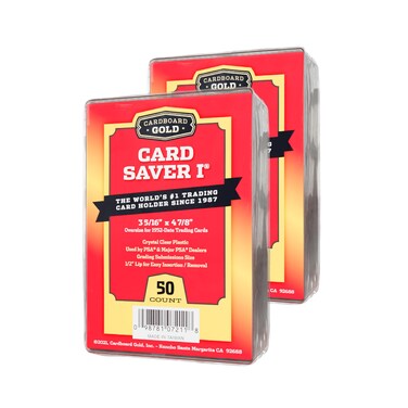 Cardboard Gold Card Saver 1-100 Count - Semi Rigid Card Holder, Trading Card Protectors - PSA-Approved Cardsaver for Baseball, Trading, Sports Cards - Card Sleeves, Binder, &amp; Storage Box Compatible