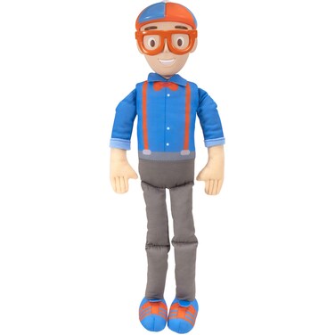 Blippi Bendable Plush Doll, 16&rdquo; Tall Featuring SFX - Squeeze The Belly to Hear Classic catchphrases - Fun, Educational Toys for Babies, Toddlers, and Young Kids