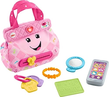 Fisher-Price Baby &amp; Toddler Toy Laugh &amp; Learn My Smart Purse with Lights &amp; Smart Stages Learning Songs for Infants Ages 6+ Months