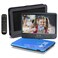 SUNPIN 12.5" Portable DVD Player for Car and Kids, 10.1" Swivel HD Screen with 5 Hours Built-in Battery, Car Headrest Holder, Dual Headphone Jacks, Support USB/SD Card/Sync TV/All Regions Discs, Blue