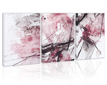 Pink Wall Art Pink and Grey Canvas Pink Abstract Wall Decor Canvas Prints Painting Pictures for Kitchen Living Room Dining Room Bedroom Canvas