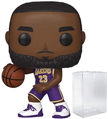 Lebron James LA Lakers Purple Jersey POP! Sports NBA Action Figure (Bundled with Pop Protector to Protect Display Box)
