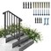 VEVOR Handrail for Outdoor Steps, 2-3 Steps Black Fence Outdoor Handrail, Adjustable Metal Staircase Handrail, Thickened Stair Railings for Porch Railing, Deck Handrail
