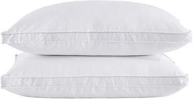 puredown&reg; Goose Feather Down Pillows, Soft Gusseted Bed Pillows for Sleeping with 100% Cotton Shell, Set of 2, King Size