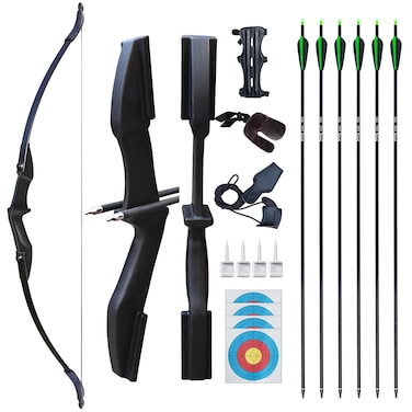 D&amp;Q Archery Bow and Arrow Set for Adults Beginner Teenagers Youth, Takedown Recurve Bow 20lbs 30lbs 40lbs Left and Right Handed Bow, Recurve Bow Set for Outdoor Target Practice