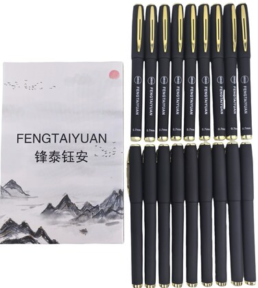 Fengtaiyuan Gel Ink Rollerball Pens, Comfortable Non-Slip Grip, Black Ink, Fine Point, 0.7mm, Writting Smoth, Quick-Drying Ink, 18-Piece Box (07P18)