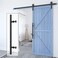 Heavy Duty 22" Extra Long Pull Barn Door Handle Set, Ergonomic Modern Design, Classic Round Handle of American Style, Frosted Black Surface Treatment, Round, Easy to Install
