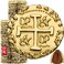 Large Metal Pirate Coins &ndash; 100 Gold Treasure Coin Set, Metal Replica Spanish Doubloons for Board Games, Tokens, Toys, Cosplay &ndash; Realistic Money Imitation for Treasure Chest - Size 1.18
