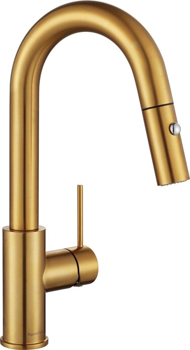 AS59BG Brushed Gold Bar Faucet or Prep Kitchen Sink Faucet with Pull Down Sprayer and Single Handle
