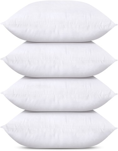 Utopia Bedding Throw Pillows (Set of 4, White), 14 x 14 Inches Pillows for Sofa, Bed and Couch Decorative Stuffer Pillow