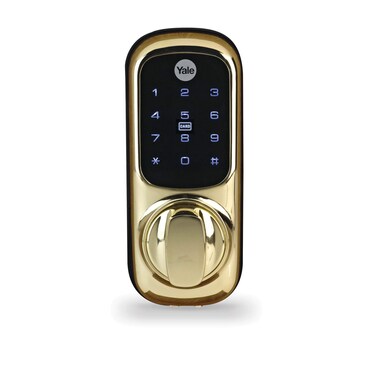 Yale Keyless Connected Door Lock - Polished Brass, No Key Needed, Lock/Unlock with PIN Code, Compatible with 60 mm Nightlatch