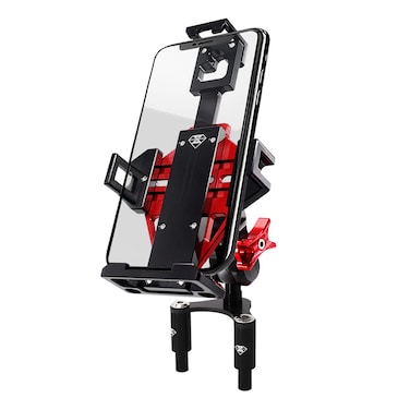 WINDFRD Ducati Motorcycle Phone Mount Holder for Panigale V4, V4S, 959, 939/950(Super Sport/S), 848, 899, 1199, 1299, Fixing Device Adjustable Size (Red)