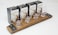 Premium 4 Glass Whiskey Flight/Natural (light Oak)/ Crystal Glasses