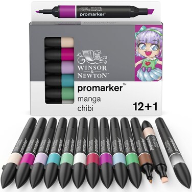 Winsor &amp; Newton Promarker, Set of 12, Manga Chibi