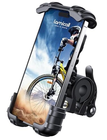 Lamicall Bike Phone Holder, Motorcycle Phone Mount - Motorcycle Handlebar Cell Phone Clamp, Scooter Phone Clip for iPhone 15 Pro Max/Plus, 14 Pro Max, S9, S10 and More 4.7" to 6.8" Smartphones