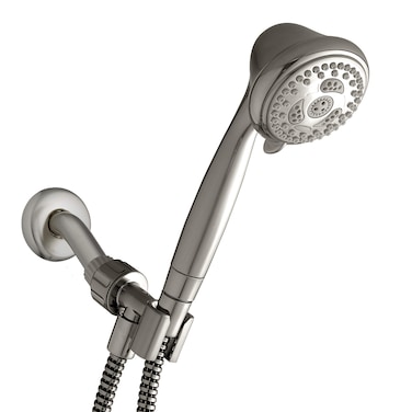 Waterpik 6-Mode Hand Held Shower Head Power Spray with 5-Foot Hose, Brushed Nickel Finish, DIY Easy Installation, NSC-659E