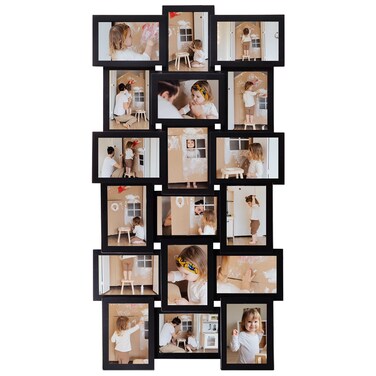 HELLO LAURA - Photos Collage Frame for Wall 18 Opening Picture Frames in 4x6 Inch Photo Frames Collage for Wall Decor for Family Friends Gifts for Home Living Room - Classic Black