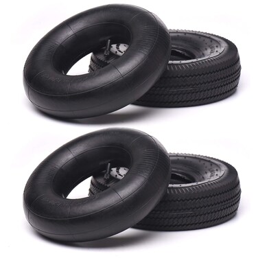 (2 Pack) AR-PRO 10" Heavy-Duty Replacement All-Purpose Utility Tire and Tube - 4.10/3.50-4" Pneumatic Tires with 10" Inner Tubes TR-13 Straight Valve Stem for Lawn Mowers, Hand Trucks, and More
