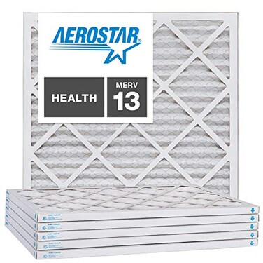 Aerostar 20x20x1 Air Filter MERV 13 (For Allergies, Dust, Lint, Mold, Pet Dander, Smoke, Smog &amp; Bacteria) - Electrostatic MPR 1500 - 1900 &amp; FPR 10 - Pleated HVAC AC Furnace Air Filters - Pack of 4