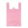 LazyMe T Shirt Bags, Bolsas De Plastico Para Negocio,12x20 Inches Plastic Shopping Bags with Handles for Grocery, Business, Restaurant Use (Pink 100pcs)
