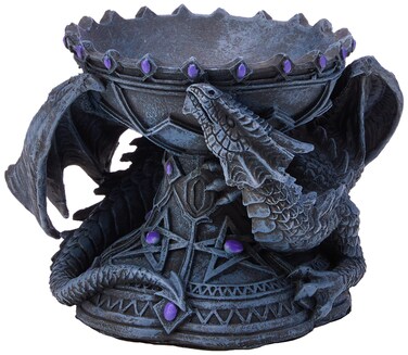 Nemesis Now Dragon Beauty Crystal Ball Holder Anne Stokes 18cm, Resin, Grey