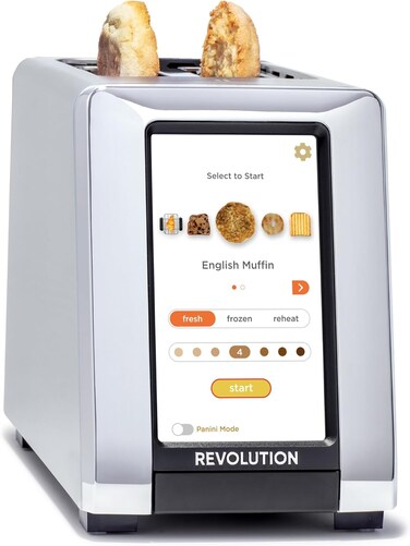 Revolution R180S High-Speed Touchscreen Toaster, 2-Slice Smart Toaster with Patented InstaGLO Technology &amp; Panini Mode
