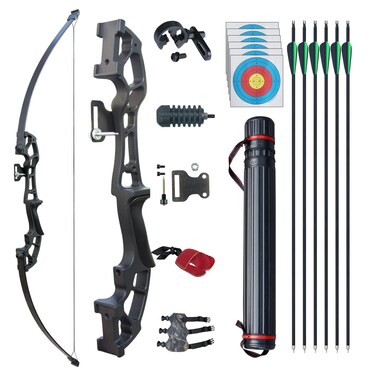D&amp;Q Archery 50" Takedown Bow and Arrows Set for Adults 30lb 40lb Metal Riser Right Hand Longbow Kit for Beginner to Intermediate Hunting Target