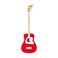 Loog Pro Acoustic kids Guitar 3-strings Ages 6+ Learning App and Lessons Included Red