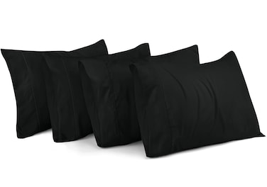 Utopia Bedding King Pillow Cases - Pack of 4 - Envelope Closure - Soft Brushed Microfiber Fabric - Shrinkage and Fade Resistant Pillow Covers King Size 20 X 40 Inches (Black)