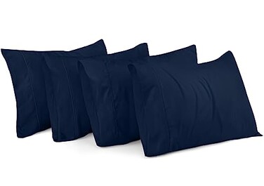 Utopia Bedding King Pillow Cases - Pack of 4 - Envelope Closure - Soft Brushed Microfiber Fabric - Shrinkage and Fade Resistant Pillow Covers King Size 20 X 40 Inches (Navy)