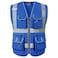 JKSafety 10 Pockets High Visibility Zipper Front Blue Safety Vest with High Reflective Strips Meets ANSI/ISEA Standards (Medium, 88-Blue)