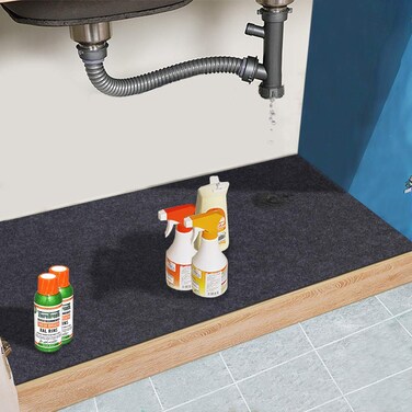 Under The Sink Mat,Cabinet Mat &ndash; Absorbent/Waterproof &ndash; Protects Cabinets, Premium Shelf Liner, Contains Liquids,Washable (24"&times;30")