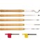 AT05 Carbide Tipped Wood Turning tools Lathe set Rougher Detailer Finisher Swan Neck Hollower Parting Tool with Solid Wood Handle and Diamond Round Square Carbide Inserts 5pcs