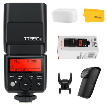 GODOX TT350F Flash for Fujifilm Camera, 2.4G Wireless GN36 HSS 1/8000s TTL Camera Flash Speedlite Compatible for Fuji Digital Camera X-Pro2 X-T20 X-T2 X-T1 XPro1 X-T10 X-E1 X-A3 X100F X100T
