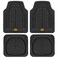 CAT&reg; ToughRide&trade; Heavy-Duty 4 Piece Black Floor Mats for Cars - Trim to Fit All-Weather Rubber Car Mats Full Set - Truck Mats &amp; Car Floor Mats - Interior Accessories for SUVs &amp; Car Rug Protection