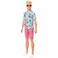 Barbie Ken Fashionistas Doll #152 with Sculpted Blonde Hair Wearing Blue Tropical-Print Shirt, Coral Shorts, White Shoes &amp; White Sunglasses, Toy for Kids 3 to 8 Years Old