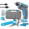 Hi-Spec 35pc Blue Tool Kit with 3.6V USB Electric Screwdriver and Drill set. Complete General Tool Set