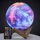 Moon Lamp, Kids Night Light Galaxy Lamp - 16 Colors Moon Light with Wood Stand Remote &amp; Touch Control USB Rechargeable Gift for Girls&amp;Boys Lover Birthday - 4.8 inch