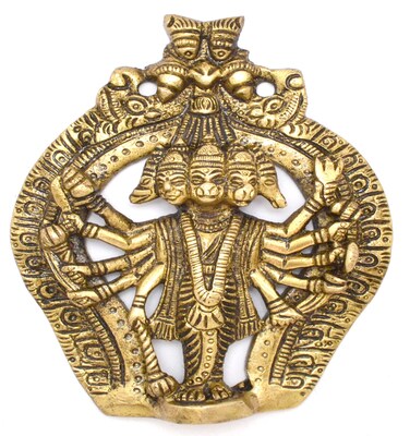 Panchmukhi Hanuman Brass Wall Hanging Idol for Home Decor, Brass Hanuman Statue, Brass Hanuman Idols, Indian God Statue, Standard, Pack of 1