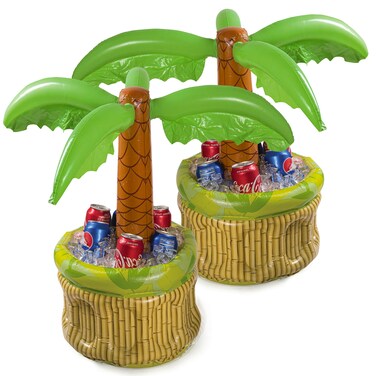 2 Pack Large Inflatable Cooler, Floating Drink Cooler for Parties, 2in1 Pool Drink Floatie and Party Supplies, Summer Party Decorations, Drink Floats for Swimming Pool (Pack of 2)