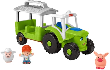 Fisher-Price Little People Toddler Toy Caring for Animals Tractor, Farm Vehicle with Music &amp; Figures for Preschool Pretend Play Kids Ages 1+ Years